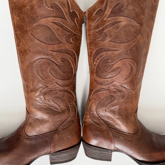 Ariat Chestnut Leather Heeled Boots - Picture 9 of 14